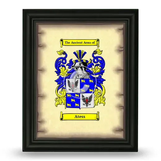 Atess Coat of Arms Framed - Black