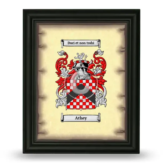 Athey Coat of Arms Framed - Black