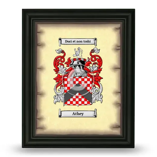 Athey Coat of Arms Framed - Black