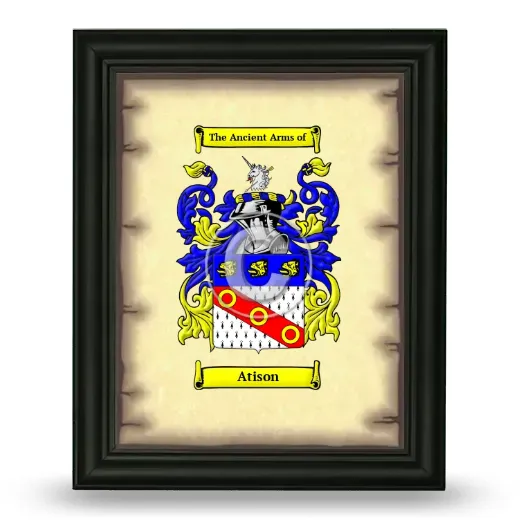 Atison Coat of Arms Framed - Black