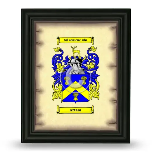 Attem Coat of Arms Framed - Black