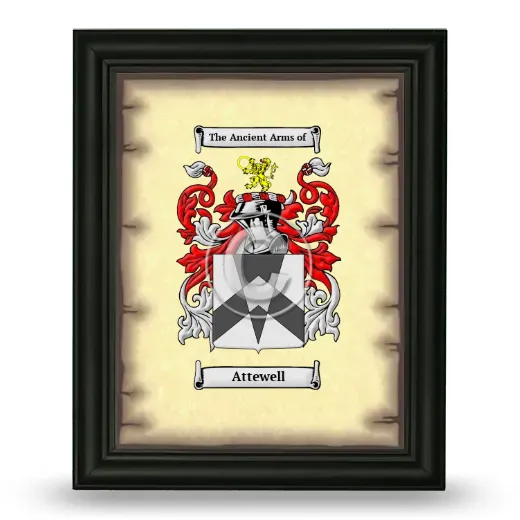 Attewell Coat of Arms Framed - Black
