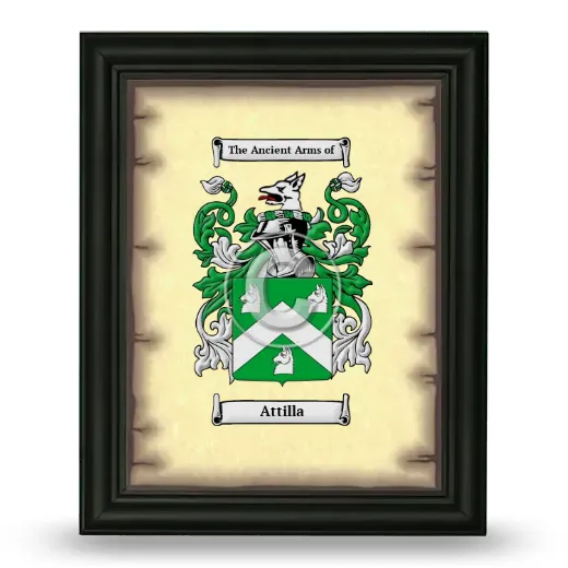 Attilla Coat of Arms Framed - Black