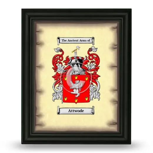 Attwode Coat of Arms Framed - Black