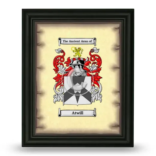 Atwill Coat of Arms Framed - Black