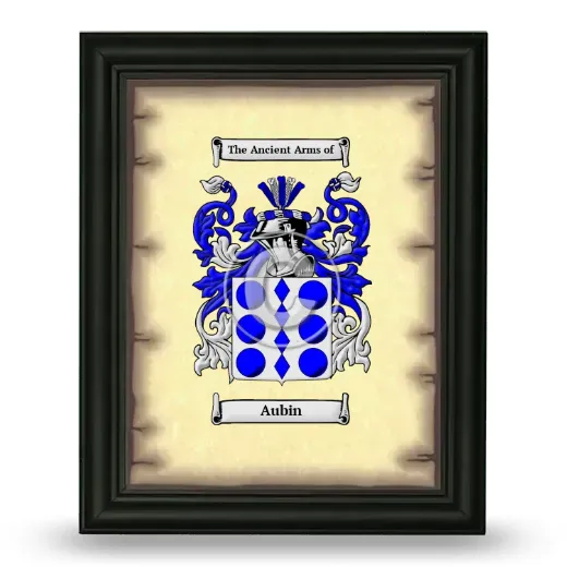 Aubin Coat of Arms Framed - Black