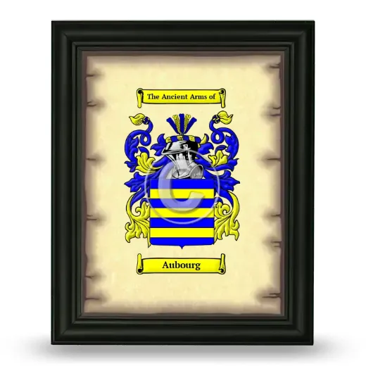 Aubourg Coat of Arms Framed - Black