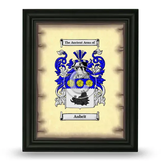 Aubrit Coat of Arms Framed - Black