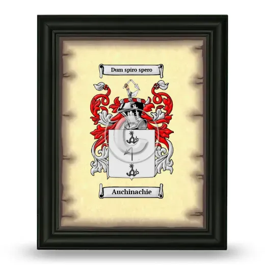 Auchinachie Coat of Arms Framed - Black