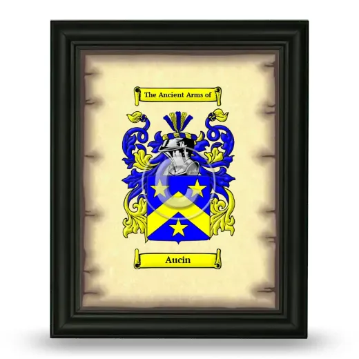 Aucin Coat of Arms Framed - Black