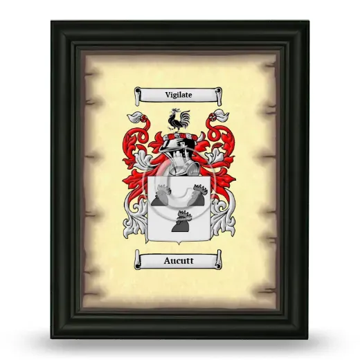 Aucutt Coat of Arms Framed - Black