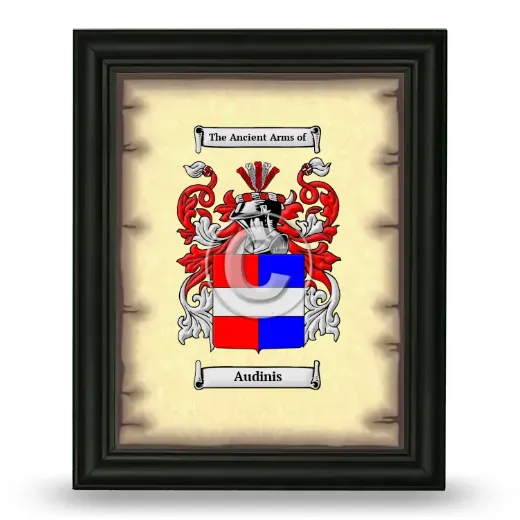 Audinis Coat of Arms Framed - Black