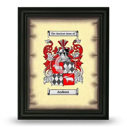 Audoux Coat of Arms Framed - Black