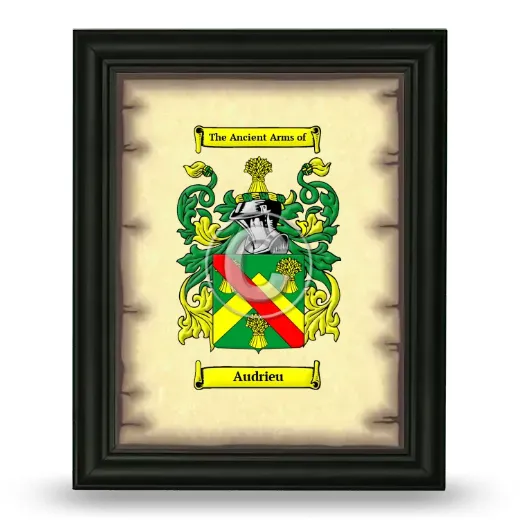 Audrieu Coat of Arms Framed - Black