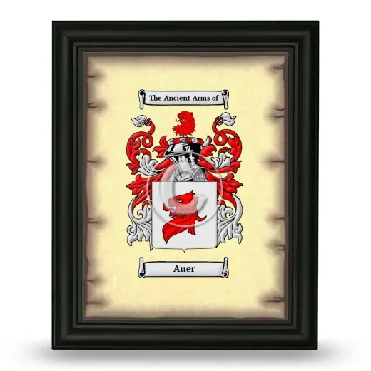 Auer Coat of Arms Framed - Black