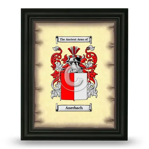 Auerbach Coat of Arms Framed - Black