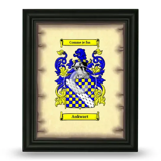 Aukwart Coat of Arms Framed - Black