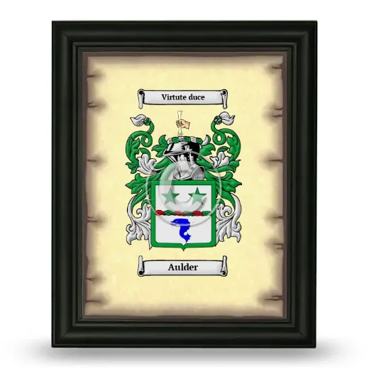 Aulder Coat of Arms Framed - Black