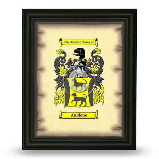 Auldone Coat of Arms Framed - Black