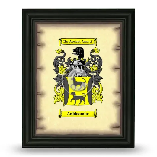 Auldoombe Coat of Arms Framed - Black