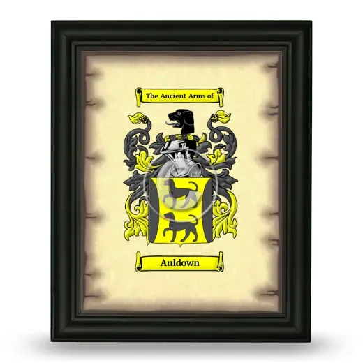 Auldown Coat of Arms Framed - Black