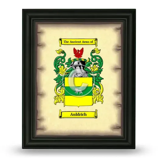 Auldrich Coat of Arms Framed - Black