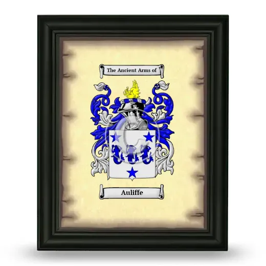 Auliffe Coat of Arms Framed - Black