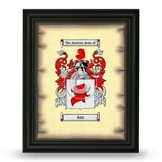 Aur Coat of Arms Framed - Black