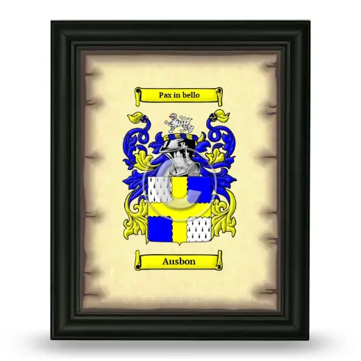 Ausbon Coat of Arms Framed - Black