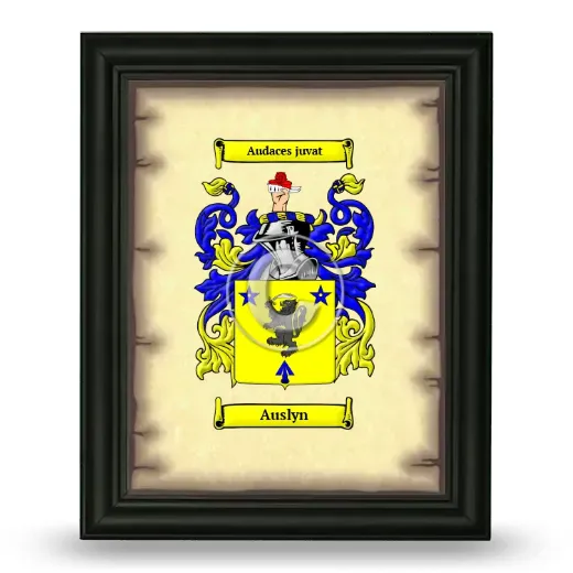 Auslyn Coat of Arms Framed - Black