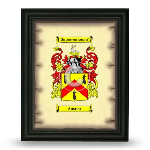 Austen Coat of Arms Framed - Black