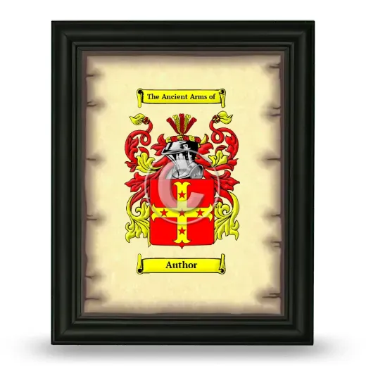Author Coat of Arms Framed - Black