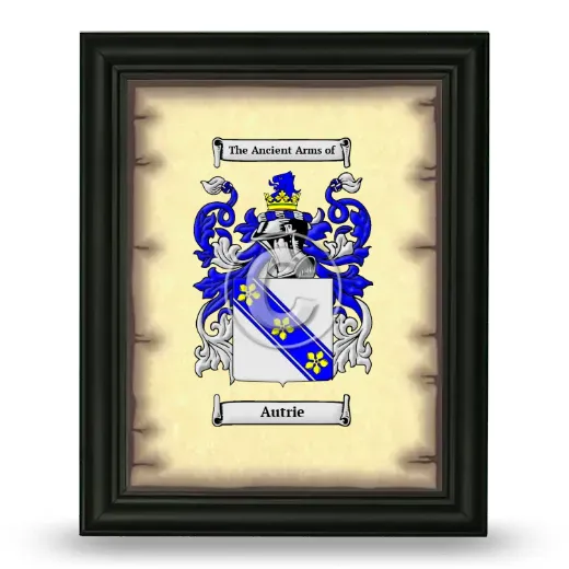 Autrie Coat of Arms Framed - Black
