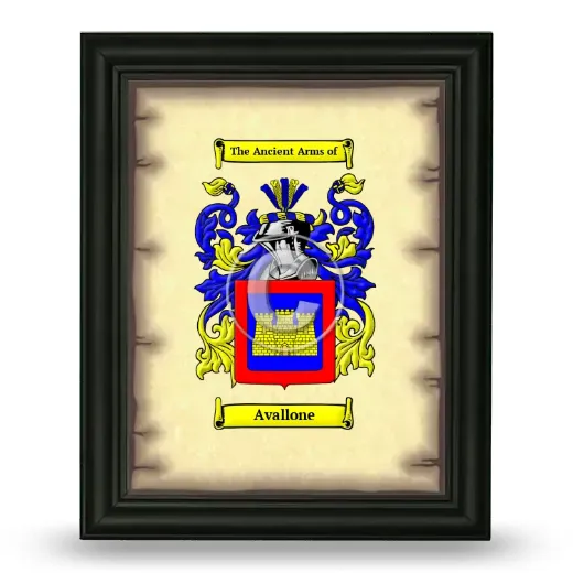 Avallone Coat of Arms Framed - Black