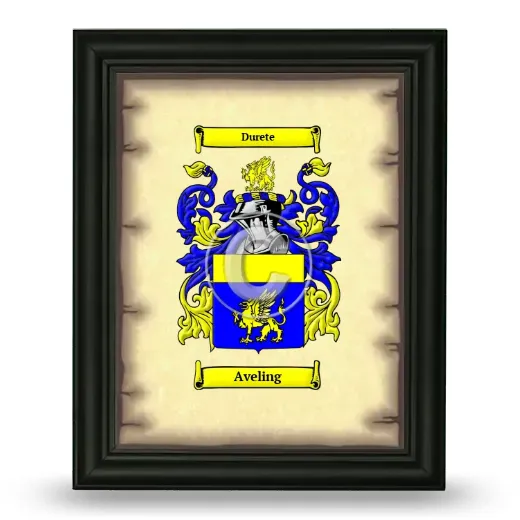 Aveling Coat of Arms Framed - Black