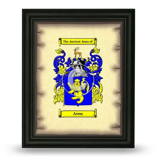 Aven Coat of Arms Framed - Black