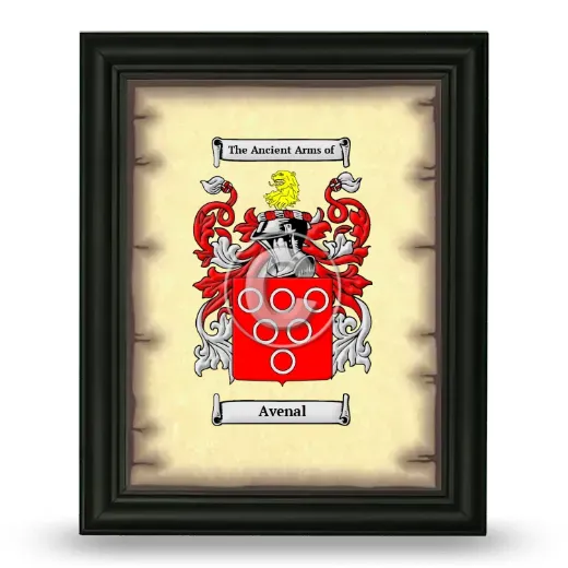 Avenal Coat of Arms Framed - Black