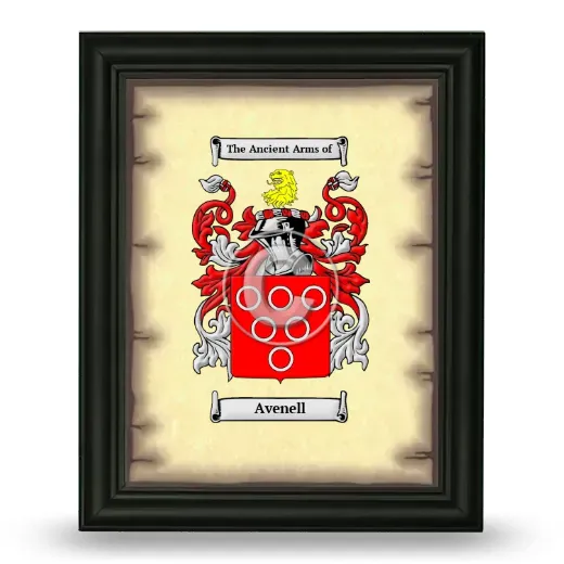 Avenell Coat of Arms Framed - Black
