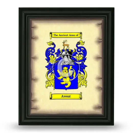 Avent Coat of Arms Framed - Black