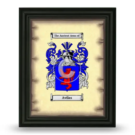 Avilas Coat of Arms Framed - Black