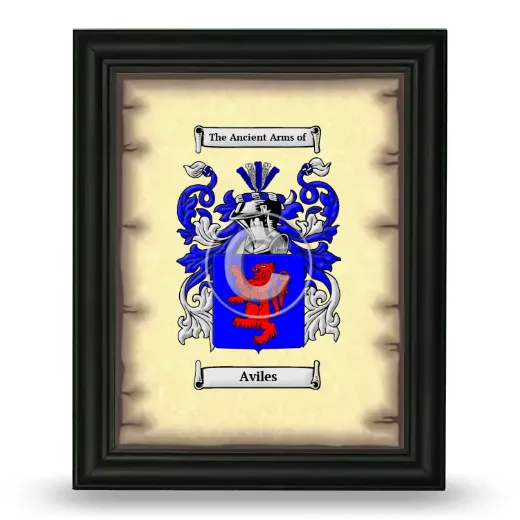 Aviles Coat of Arms Framed - Black