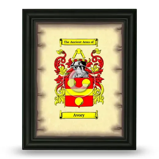 Avory Coat of Arms Framed - Black