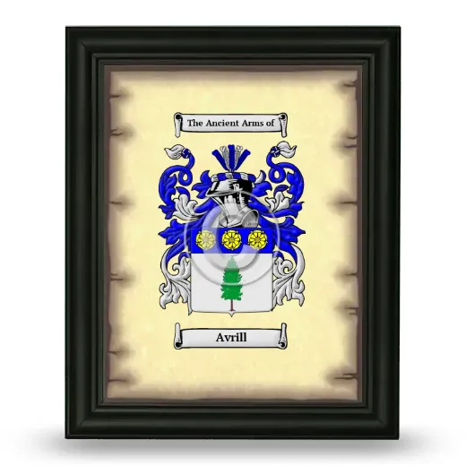 Avrill Coat of Arms Framed - Black