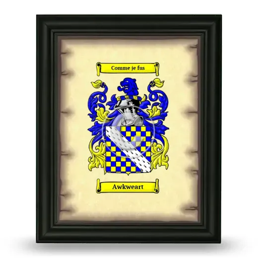 Awkweart Coat of Arms Framed - Black