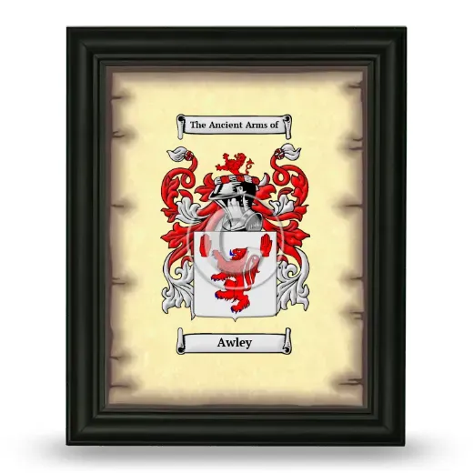 Awley Coat of Arms Framed - Black