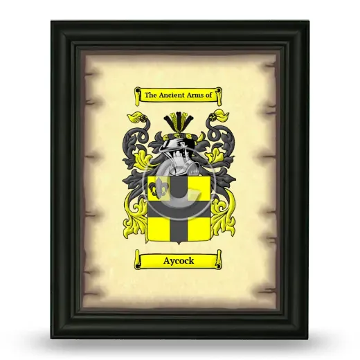 Aycock Coat of Arms Framed - Black