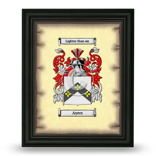 Ayers Coat of Arms Framed - Black