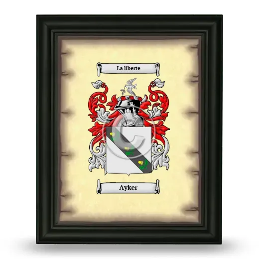 Ayker Coat of Arms Framed - Black