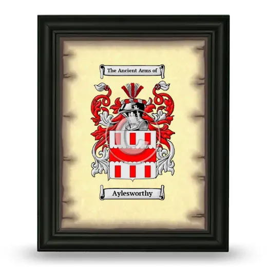 Aylesworthy Coat of Arms Framed - Black