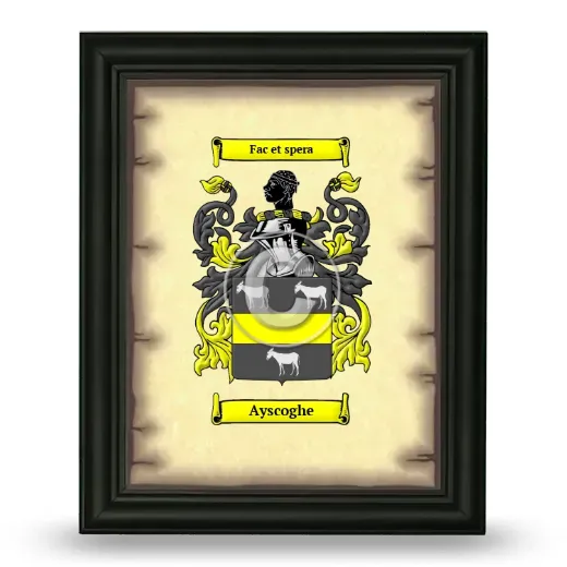 Ayscoghe Coat of Arms Framed - Black